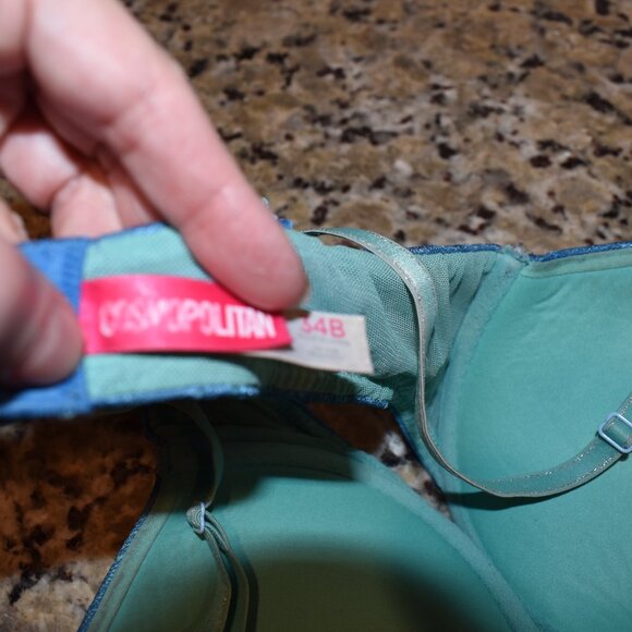 Cosmopolitan Teal Bra Size 34B - Picture 2 of 3